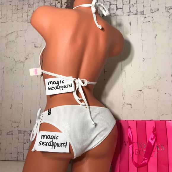 VS PINK S M L 2 PC BATHING SUIT BIKINI SET SHINE - Picture 3 of 3